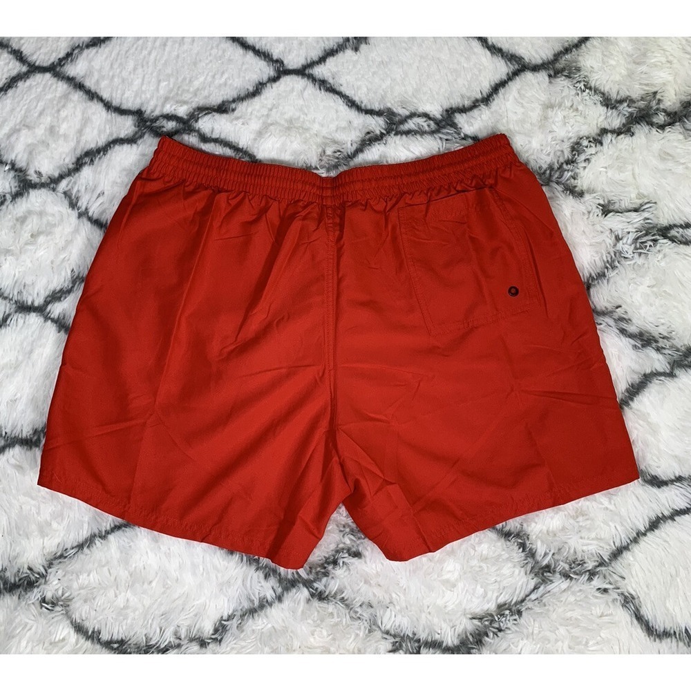 NIKE Swim Swoosh Logo Taped 5" Volley Shorts Trunks Red Men's Size 2XL *NEW* - Picture 6 of 7